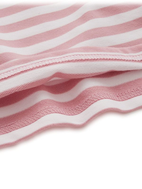 Women's Casual Long Sleeve Striped Cropped T-Shirt Casual Crop Tee Top