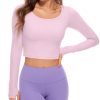 81XKwU0NbfL.jpg Butterluxe Long Sleeve Crop Tops for Women Slim Fit Workout Shirts Cropped Athletic Gym T-Shirts