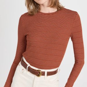Women's Rib Stripe L/S Crew