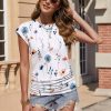 Womens Summer Tops Ruched Cap Short Sleeve Tshirts Shirts Crew Neck T Shirts Trendy 2025 Fashion S-XXXL
