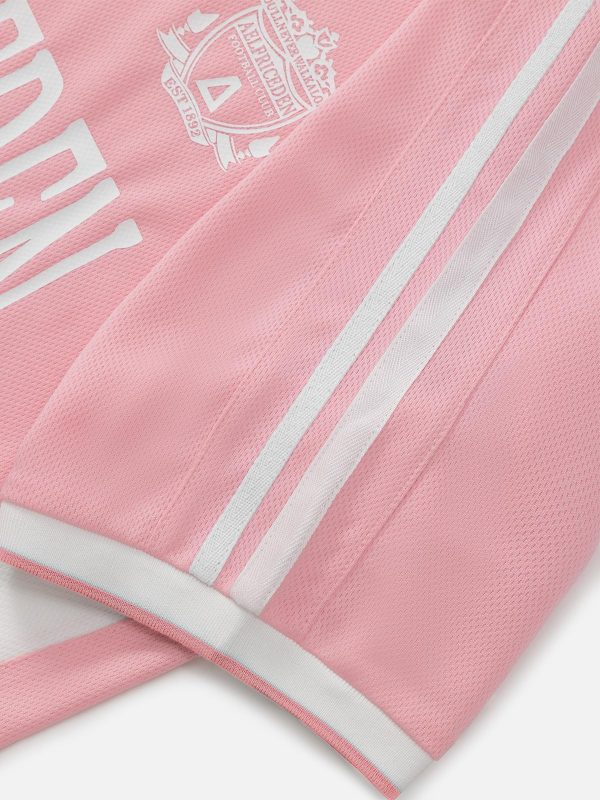 Jersey Shirts Women Oversized Mesh V Neck Graphic Tees Y2k Color Block Short Sleeve T Shirt Tops