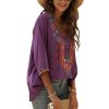 Bohemian Embroidered Tops for Women, Hippie Clothes, Mexican Peasant Blouses, Traditional Boho Clothing Tunic Shirts
