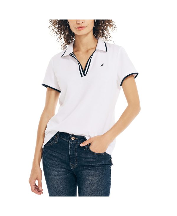 Women's Sustainably Crafted Ocean Split-Neck Polo