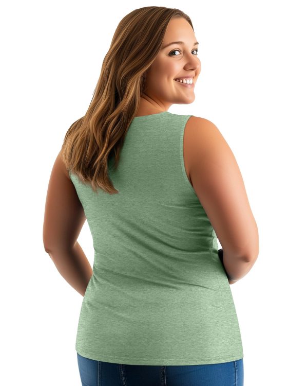 4 Pack Women's Plus Size Tank Tops, Cotton Blend Casual V Neck Sleeveless Shirts Ladies Flowy Dressy Tunics Work Tees