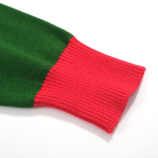 OXKnit Women's Knitted Green Floral Long Sleeve T-Shirts, Casual Cotton Knit Tops