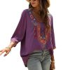 Bohemian Embroidered Tops for Women, Hippie Clothes, Mexican Peasant Blouses, Traditional Boho Clothing Tunic Shirts