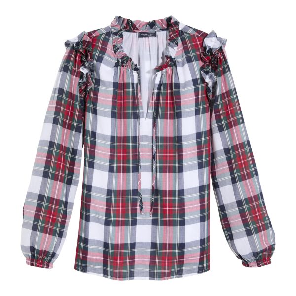 Women's Long Sleeve Ruffle Popover