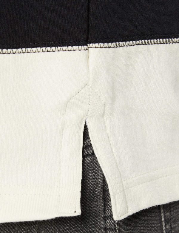 Rugby Shirt with Brewed in Dublin Crest Badge, Cream and Black Stripes