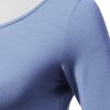 Women's Casual 3/4 Sleeve Stretchy Slim Fit Basic T-Shirt Top with Plus Size