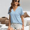 T Shirts Short Sleeve V Neck Tees Womens Tops Beach Vacation Fashion Clothes 2025 Casual Summer Spring Outfits