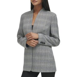 Women's Plaid One Button Jacket