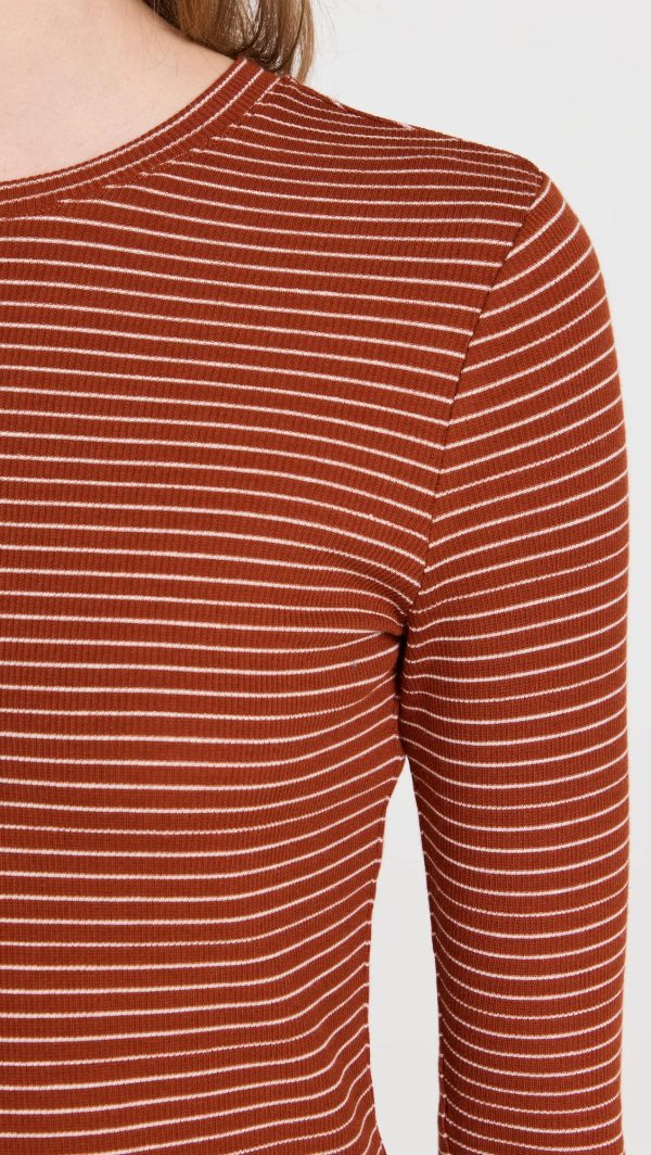 Women's Rib Stripe L/S Crew