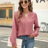 Women's Dressy Casual Blouses Business Work Tops Long Sleeve V Neck Pleated Shirts 2025 Fall Outfits