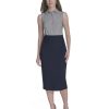 Women's Classic Collared Button Front Sleeveless-Knit Top
