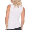 1047 Women's All Occasion Flattering Sleeveless Scoop Neck Ruched Tank Top