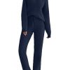Womens Fuzzy Fleece Long Sleeve 2 Piece Loungewear Outfits Sweater Pants Pajama Sets