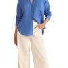 31LKJpUkHL.jpg Women's Perfect Airy Gauze Button Up, Long Sleeve, Bay Blue