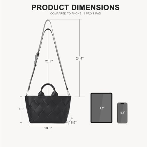 Woven Tote Bag for Women Top Handle Purses and Handbags Shoulder Crossbody Purse With Zipper