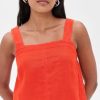 Women's Contrast Stitch Square Neck Top
