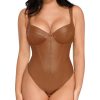 Leather Corset Bodysuit for Women Tummy Control V Neck Thong Shapewear Sleeveless Body Suit Trendy Tops