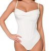 Corset Bodysuit for Women Tummy Control Shapewear Cowl Neck Tops Concert Outfits Thong Bodysuits