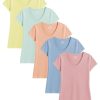31aOIGK3yL.jpg Women's 5 & 10 Pack Casual & Active Cotton Stretch V Neck Short Sleeve Shirts