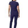 Adar Addition Go-Higher Scrub Set for Women - Notched V-Neck Scrub Top & Skinny Cargo Scrub Pants
