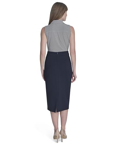 Women's Classic Collared Button Front Sleeveless-Knit Top