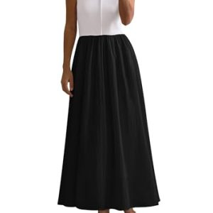 Maxi Dresses for Women Summer 2025 Casual Sleeveless Patchwork Flowy Vacation Beach Sundress Knit Tank Dress