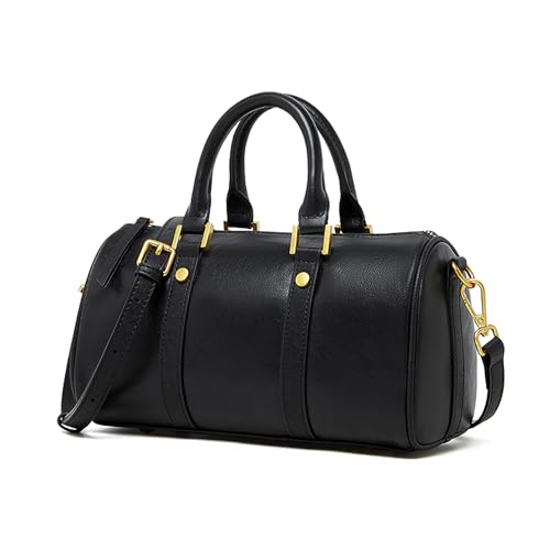 Mini Boston Crossbody Bags for Women, Top Handle Stachel Tote Purses, Genuine Leather Handbags