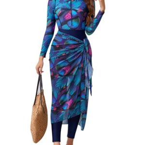 Muslim Swimming Suit for Women Rash Guard Long Sleeve Swimsuit Surfing Bathing Suit Wetsuit