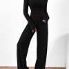 Women's 2 Piece Lounge Sets Asymmetrical Long Sleeve T Shirt Wide Leg Pants Casual Outfits Tracksuit