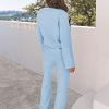 411lZKHD3sL.jpg Women's 2 Piece Outfits Fuzzy Fleece Pajama Set Long Sleeve Top Wide Leg Pants Loungewear