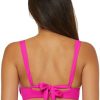 Women's Color Code Shirred Underwire Bikini Top, Adjustable, Tie Back, Swimwear Separates