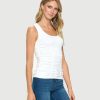 1047 Women's All Occasion Flattering Sleeveless Scoop Neck Ruched Tank Top