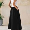 Maxi Dresses for Women Summer 2025 Casual Sleeveless Patchwork Flowy Vacation Beach Sundress Knit Tank Dress