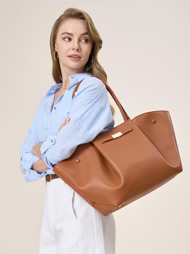 Vegan Leather Tote Bags Dressy Top Handle Purses and Handbags for Women Shoulder Bag with Large Capacity