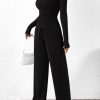 Women's 2 Piece Lounge Sets Asymmetrical Long Sleeve T Shirt Wide Leg Pants Casual Outfits Tracksuit