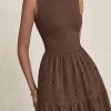 Summer Dresses for Women 2025 Casual Eyelet Sleeveless Wedding Guest Maxi Dress Tank Top Sundress with Pockets