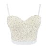 41Gppbgdz-L.jpg Sexy Pearls Beaded Rhinestone Bustier Crop Top Push up Corset Top with Detachable Straps