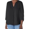 41HgJxhMH9L.jpg Women's 3/4 Sleeve Pintuck Blouse