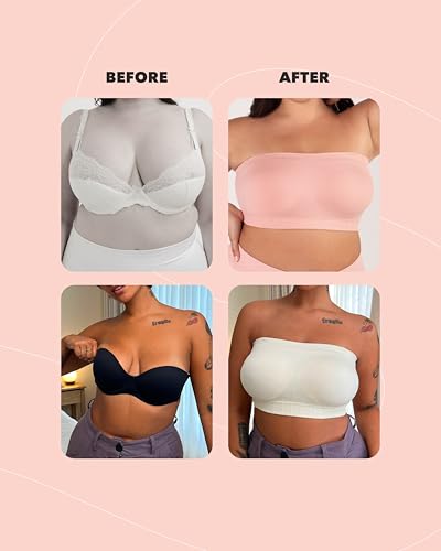 Strapless Bra - Bandeau top, Strapless Bras for Women, Plus Size Lingerie for Women, Free Clear Bra Straps