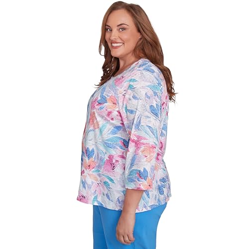 Floral Spray Polyester/Rayon Top