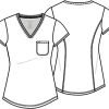 Scrubs for Women V-Neck Top – Tuckable Contemporary Fit Top, Stretch Knit, Moisture-Wicking, Shirttail Hem - CK819