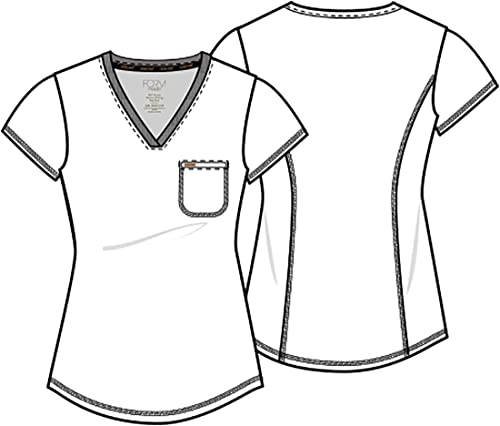 Scrubs for Women V-Neck Top – Tuckable Contemporary Fit Top, Stretch Knit, Moisture-Wicking, Shirttail Hem - CK819