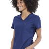 Scrubs for Women V-Neck Top – Tuckable Contemporary Fit Top, Stretch Knit, Moisture-Wicking, Shirttail Hem - CK819