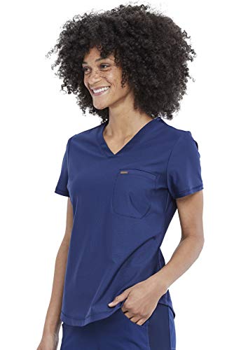Scrubs for Women V-Neck Top – Tuckable Contemporary Fit Top, Stretch Knit, Moisture-Wicking, Shirttail Hem - CK819