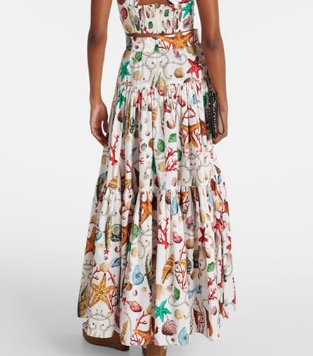 2 Piece Skirt Sets for Women Animal Printed Halter Top High Waist Maxi Skirt Women's Fashion Vacation Outfits