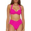 Women's Color Code Shirred Underwire Bikini Top, Adjustable, Tie Back, Swimwear Separates
