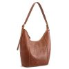 41ZmvzWxq4L.jpg Leather Shoulder Bag for Women Hobo Bag Top Handle Handbag Satchel Purse Rose Pattern